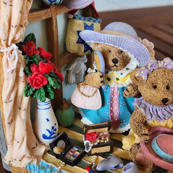 Charming Very Detailed Teddy Bear Porcelain Bookends Nursery or Girls Room Decor - Picture 10 of 16